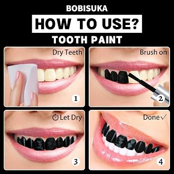 BOBISUKA Black Tooth Paint, Professional Black Out Teeth Makeup Solution - Safe, Quick Dry & Realistic, Perfect for Cosplay, Halloween Makeup, Theater, and Special Effects (5 ml)