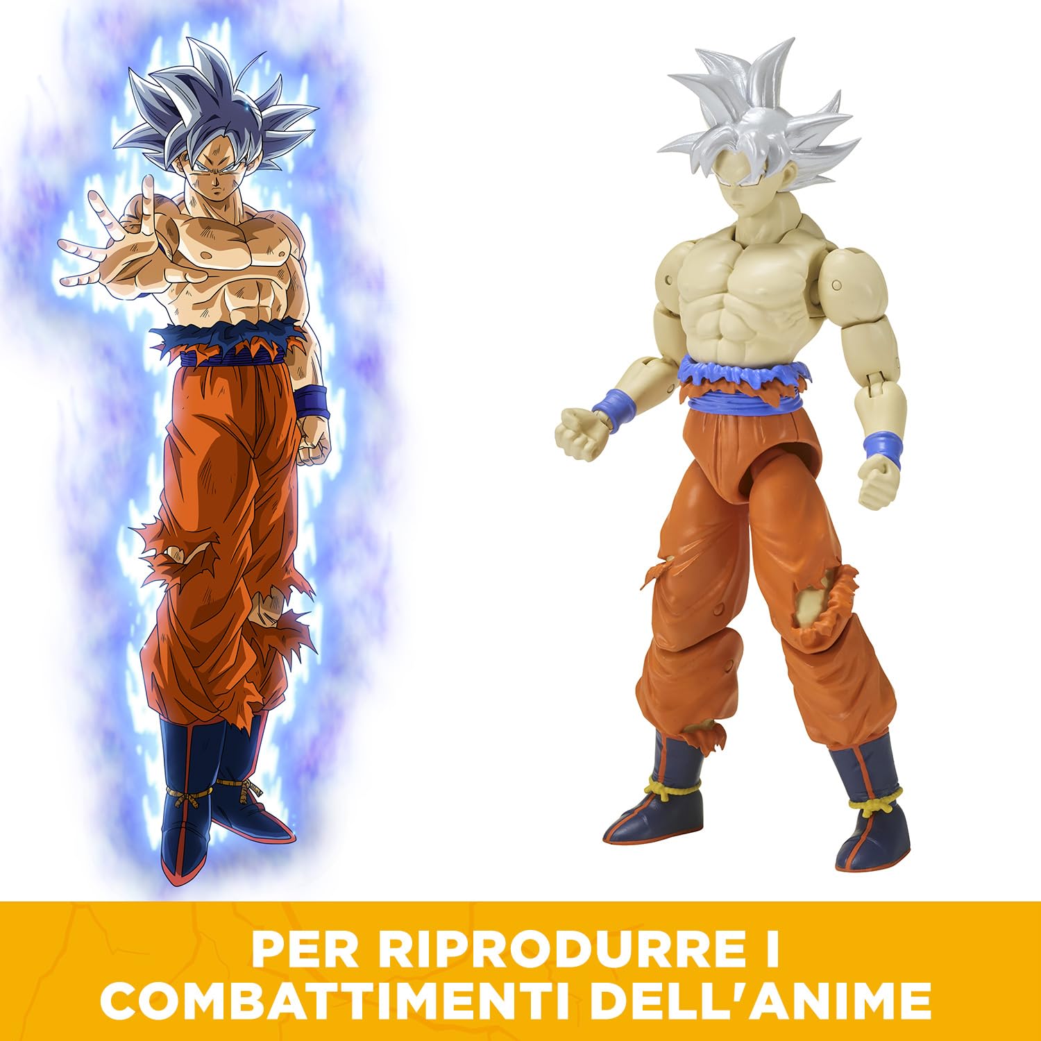 Dragon Ball Super Bandai Figurina Dragon Stars 17 cm - Goku Ultra Instinct - Licenza ufficiale Dragon Ball - Figurina articolata Goku - Giocattolo per bambini 4 anni e + - 35994J
