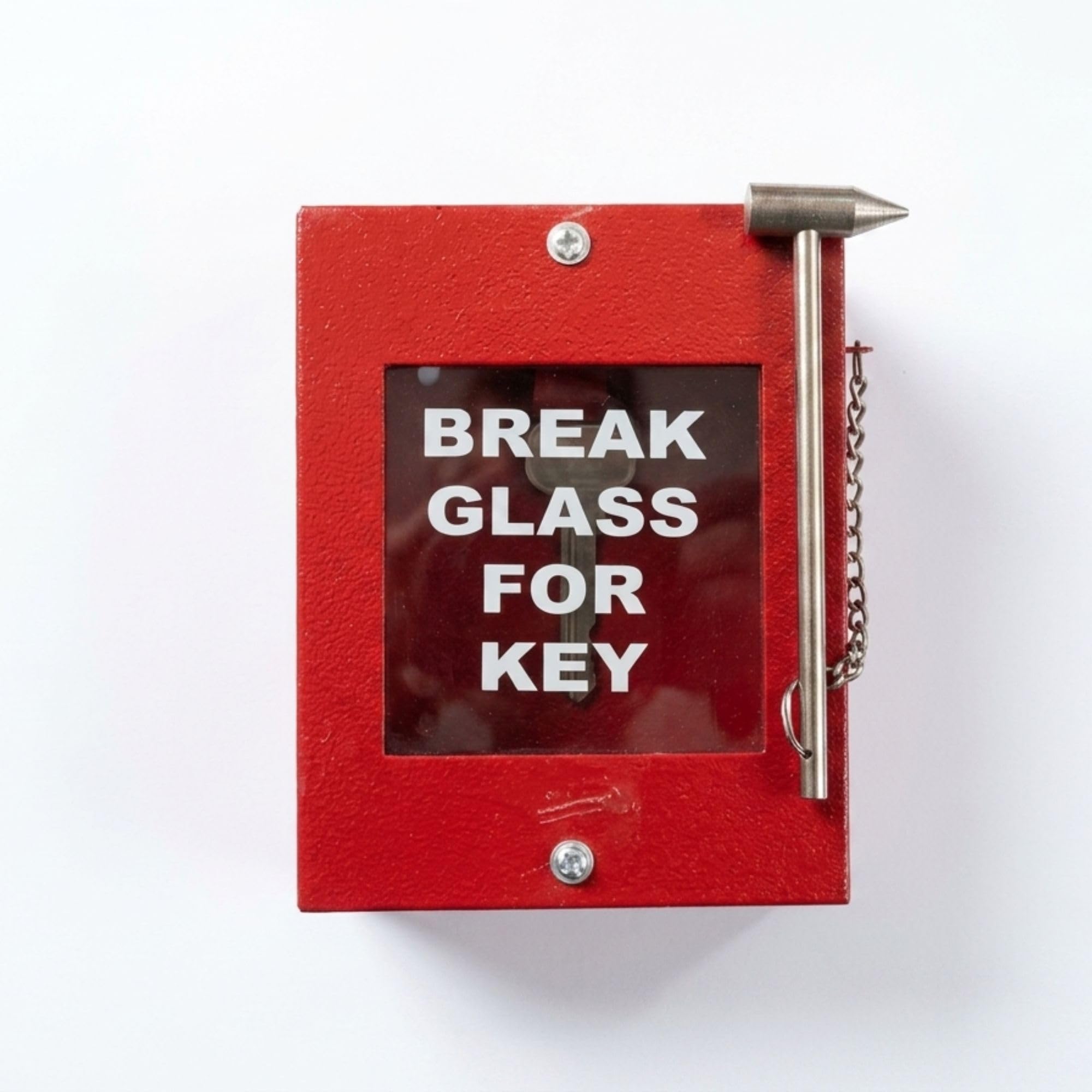 Vishesh Enterprise Small Size Emergency Break Glass Key Box, Red, Wall Mount, with Chain and Hammer, Safety Storage - 95 x 95 x 53mm-image-27