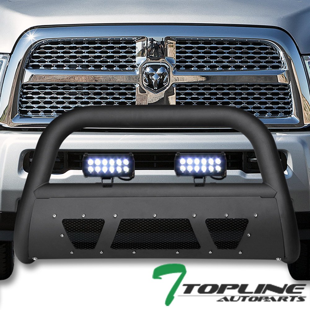 Buy Topline Autopart Matte Black Studded Mesh Bull Bar Brush Push Front