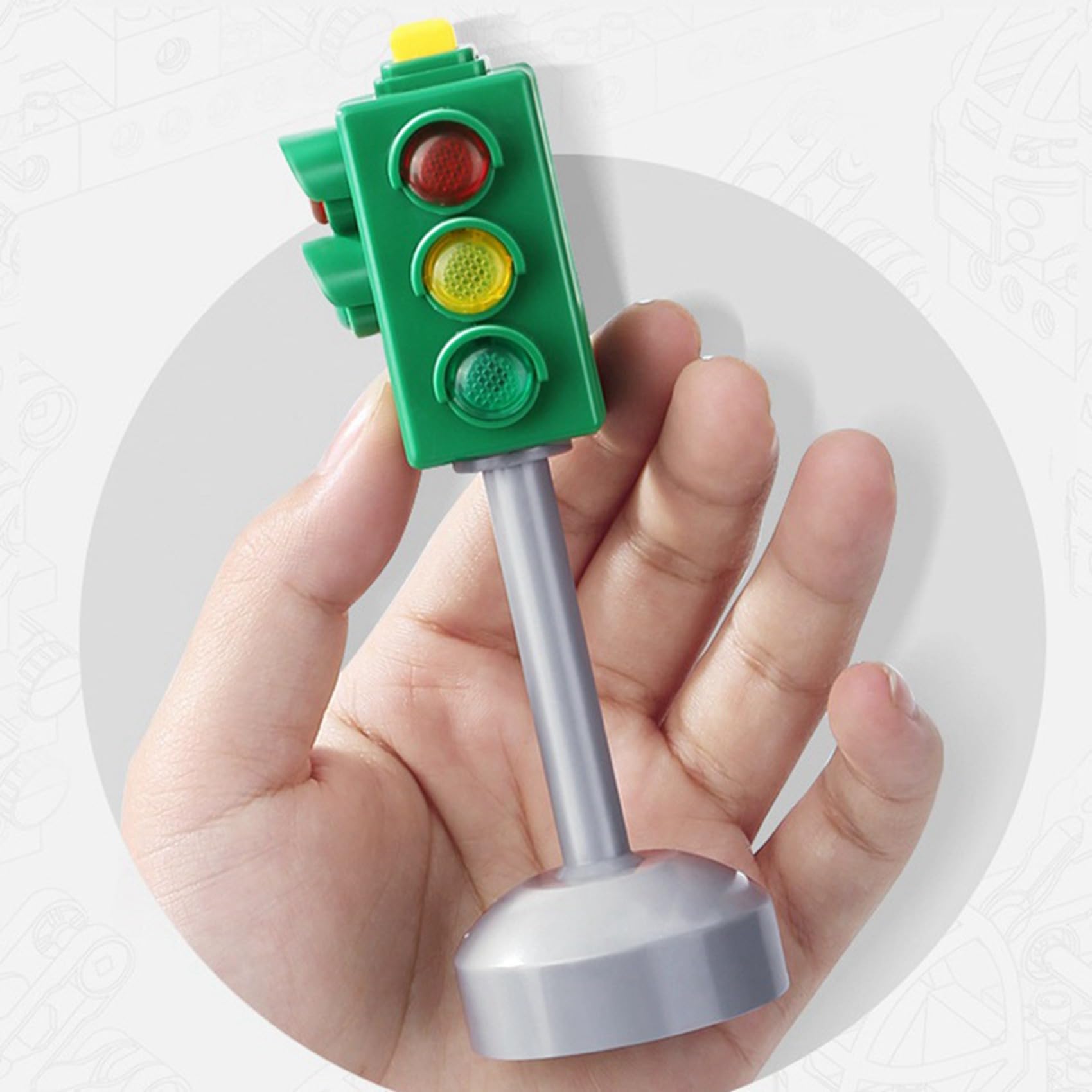 2X Mini Verkehrszeichen Straßen Laterne mit Sound LED Kinder Ampel Laterne Modell Kinder Ampel Spielzeug