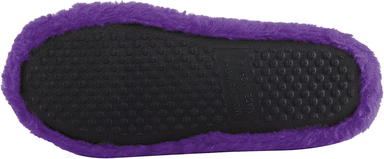 FOCO Womens NCAA College Team Color Heel Strap Wordmark Fuzzy Slide Slippers