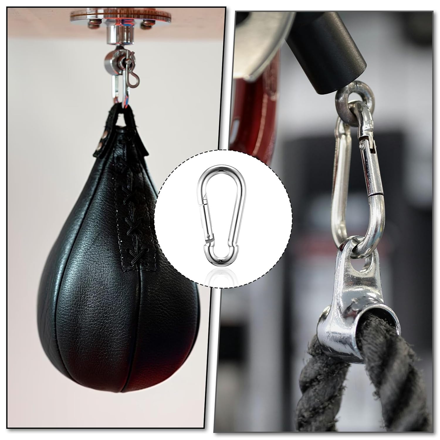 16 Pcs 3" Heavy Duty Spring Snap Hook, M8 5/16" Galvanized Steel Snap Hook Spring Hooks Clip 500LBS Holding Capacity Quick Link Keychain for Camping Swing Hammock Gym Outdoor - Image 6