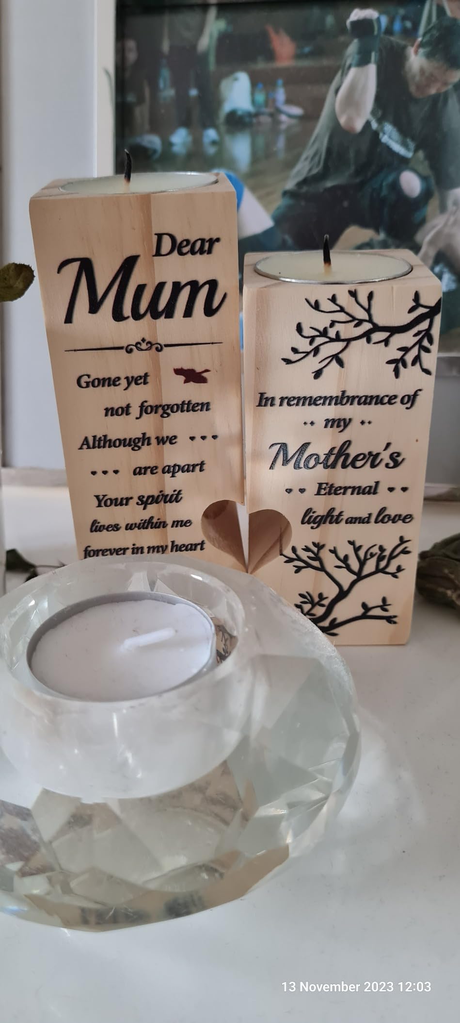 Mum Memorial Gifts Memorial Candle Holders for Loss of Mum, Sympathy