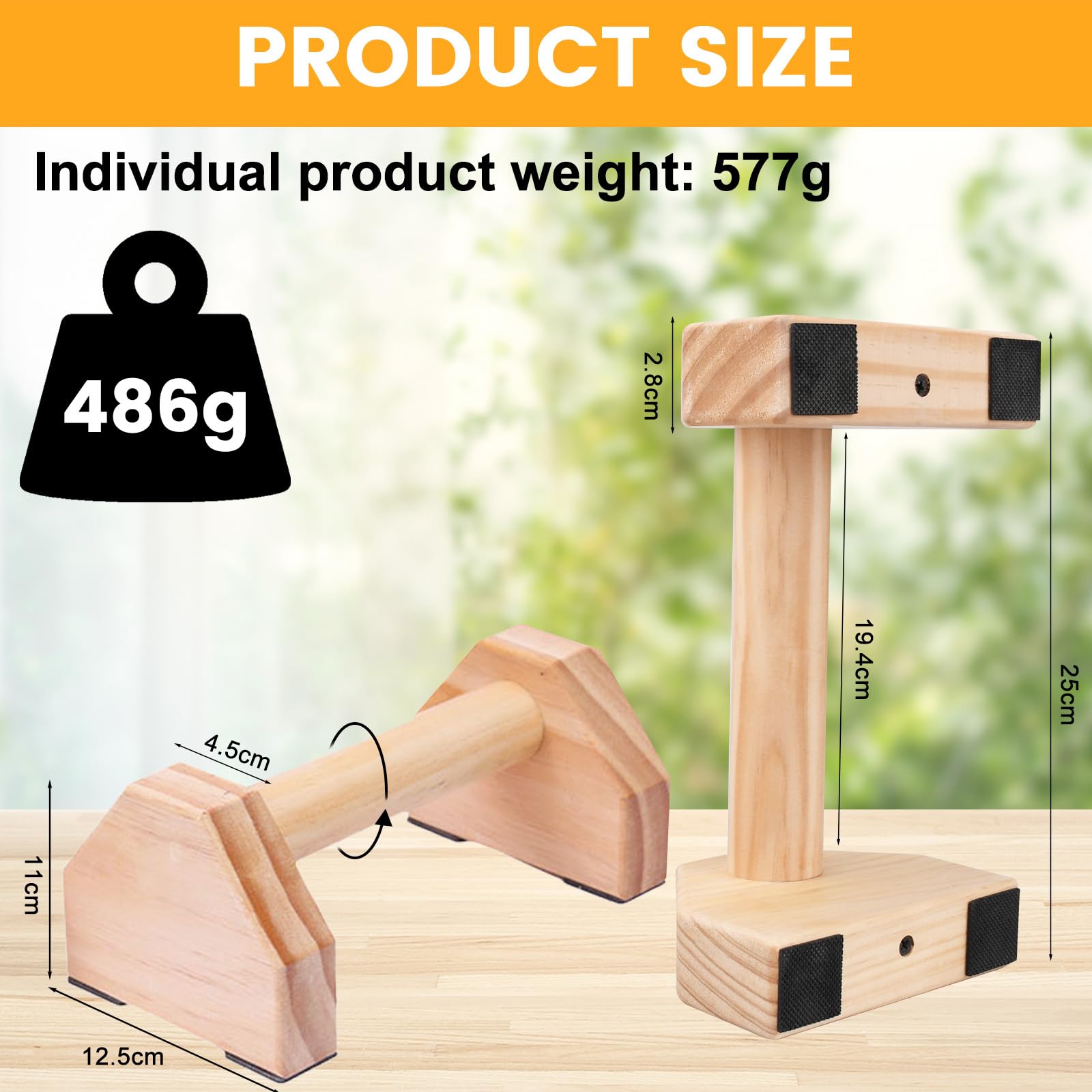 JOYBOY Parallele Calisthenics,Maniglie Push up Bar,Barre Parallele da Palestra,Maniglie per Flessioni in Legno,Maniglies per Flessioni a Terra,Parallette in Legno per Flessionis e Mini Barre