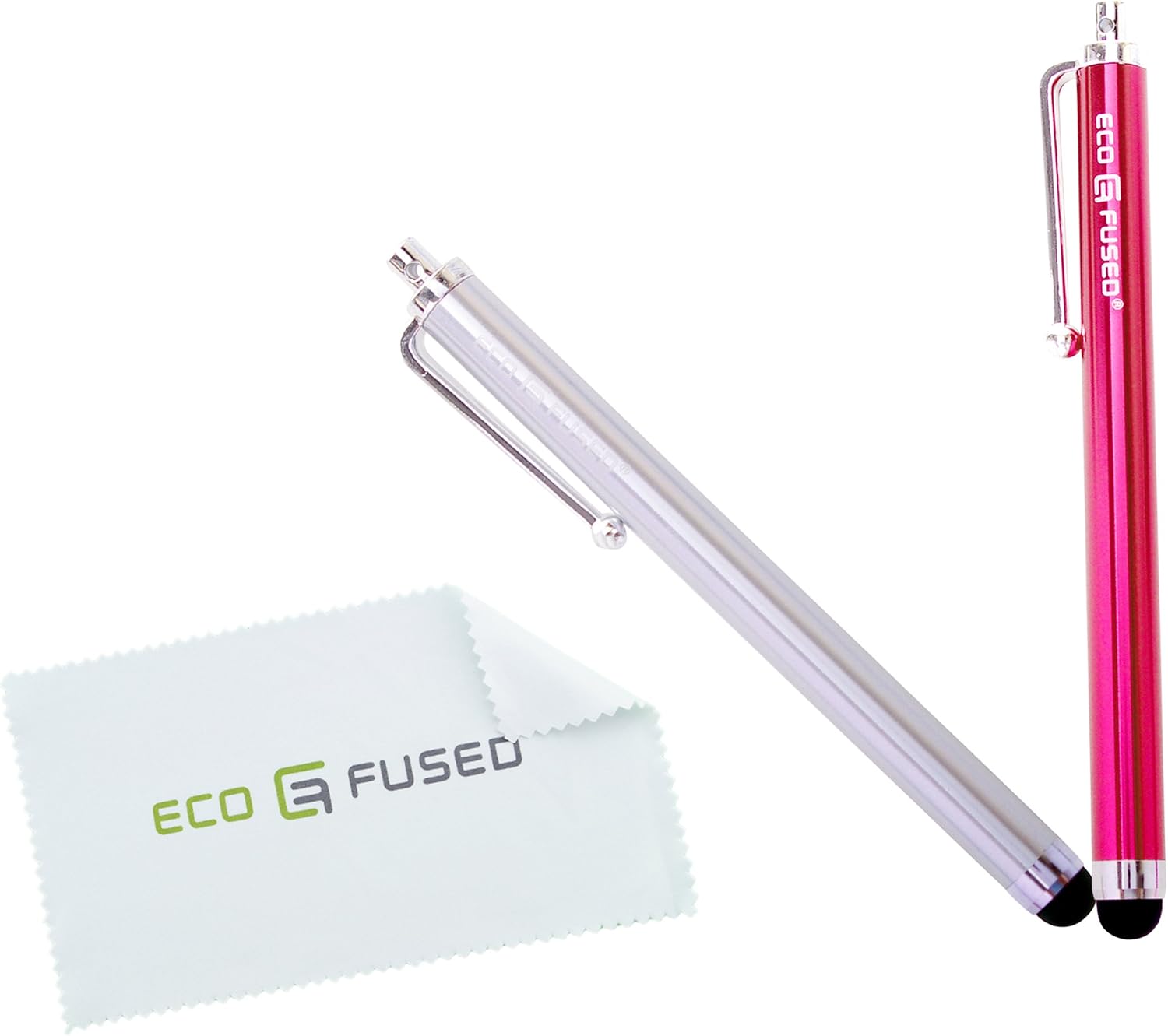iPad Case Bundle including 1 Rotating Faux Leather Cover for iPad 4 (Retina Display), iPad 3, iPad 2 (Wifi or Cellular, 16GB or 32GB or 64GB) / 2 Stylus Pens / 1 ECO-FUSED Microfiber Cleaning Cloth (Red with White Dots)