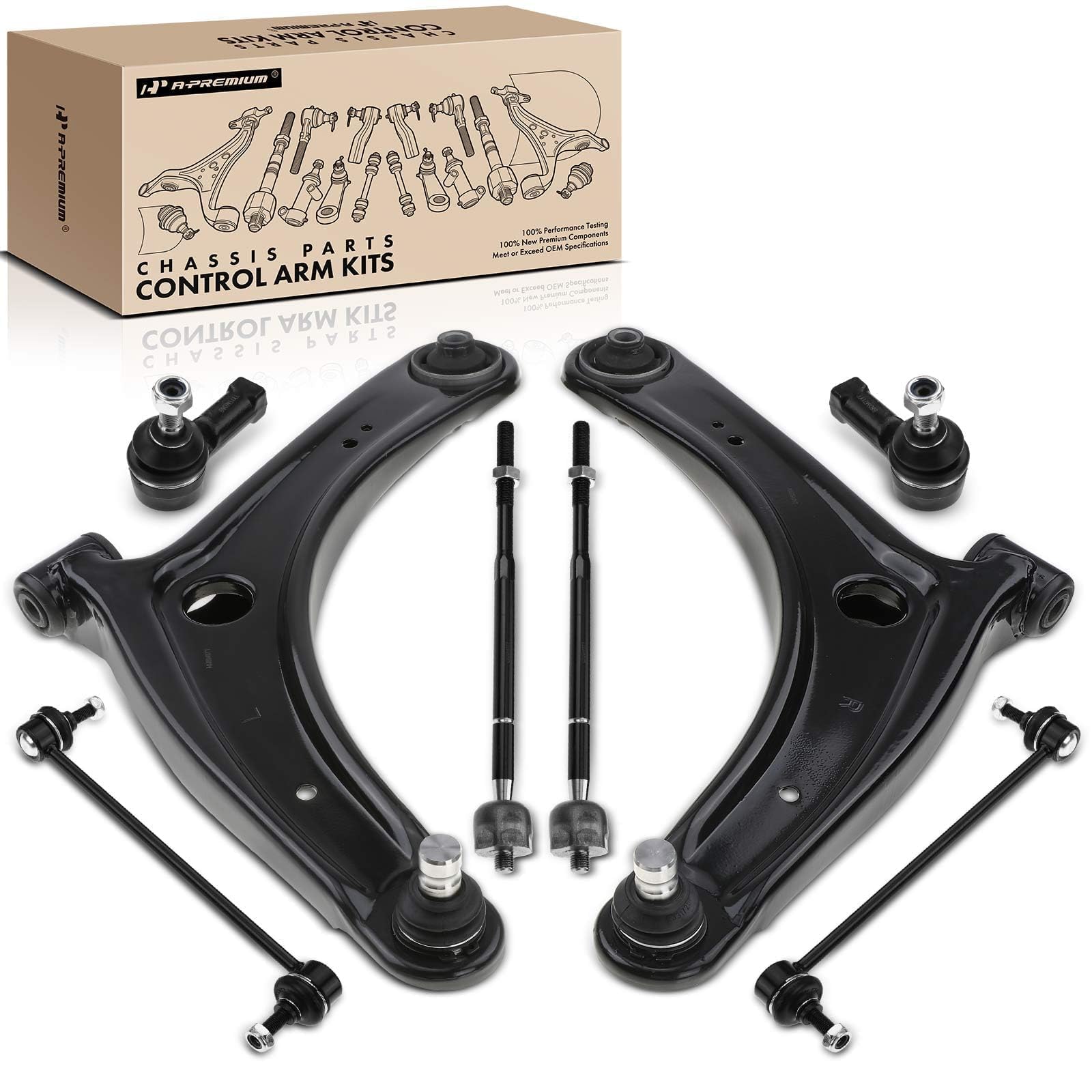 Photo 1 of A-Premium Set of 8, Front Lower Control Arm, Sway Bar Link, Inner Outer Tie Rod End, Compatible with Mitsubishi Outlander 2007-2013, Lancer 2009-2017