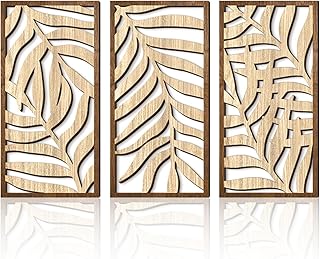 Rongxze Lot de 3 Décoration Murale Bohème - 40 x 20 cm, tableau decoration murale- Style naturel - Pour salon et chambre à coucher