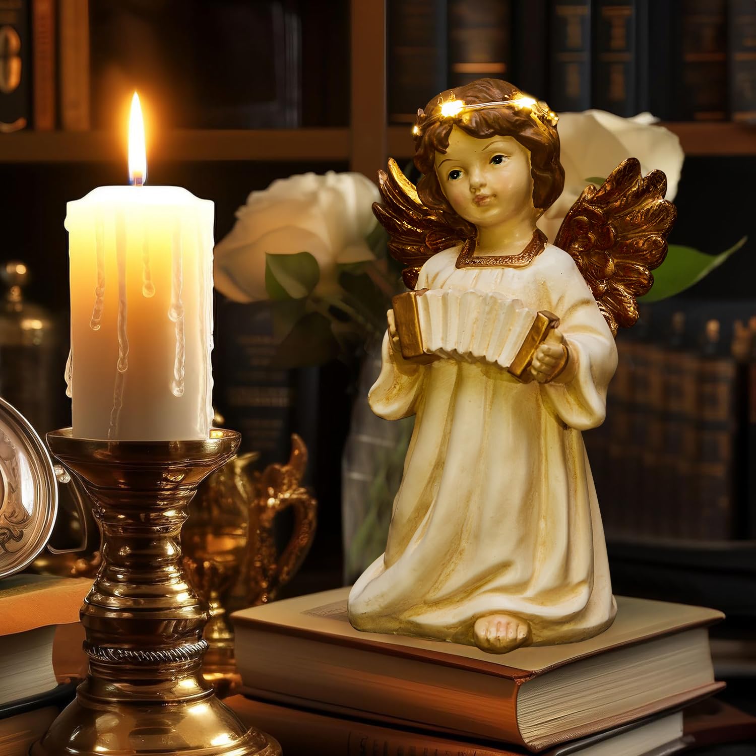 ange♡accessoryページ(4月8日までお取置き可能) Amazon.com: Floryden Christmas Angel Figurine Play The Accordion
