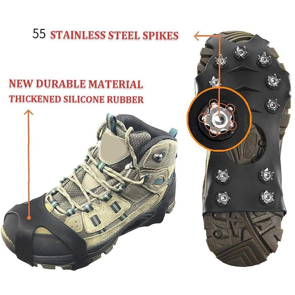 Poignées de Glace Crampons de Neige Crampons de Traction Pinces de démarrage de Chaussures Anti-dérapant 10 Crampons pour la Marche hivernale