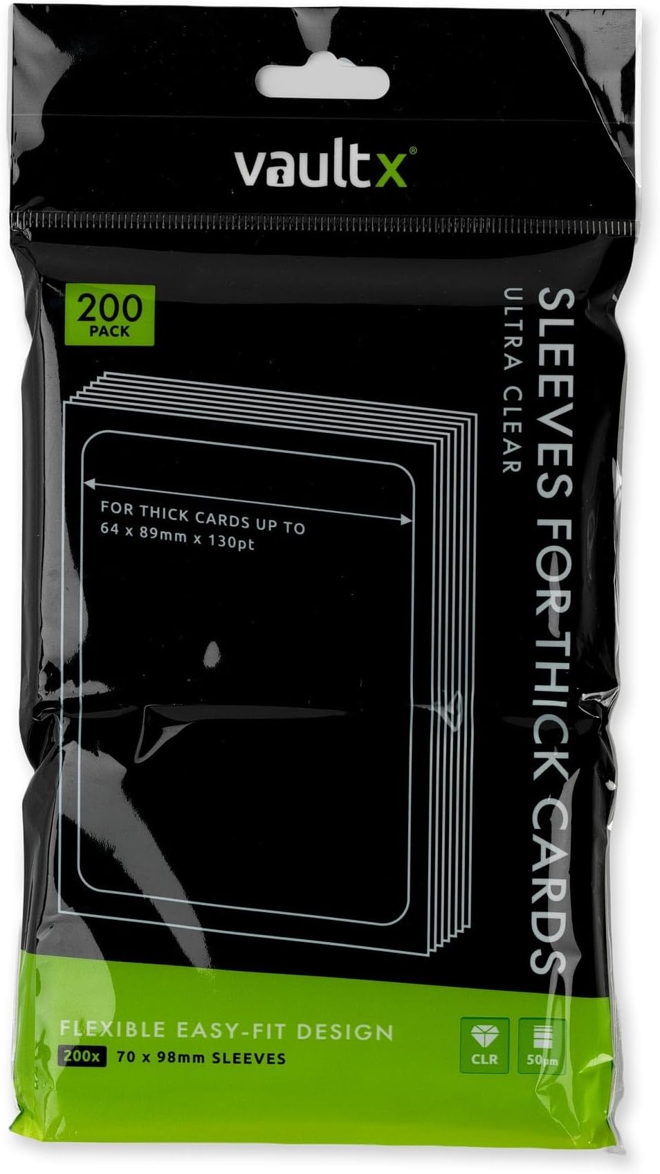 Vault X Soft Penny Sleeves for Thick Cards up to 130pt (200 Pack) Clear