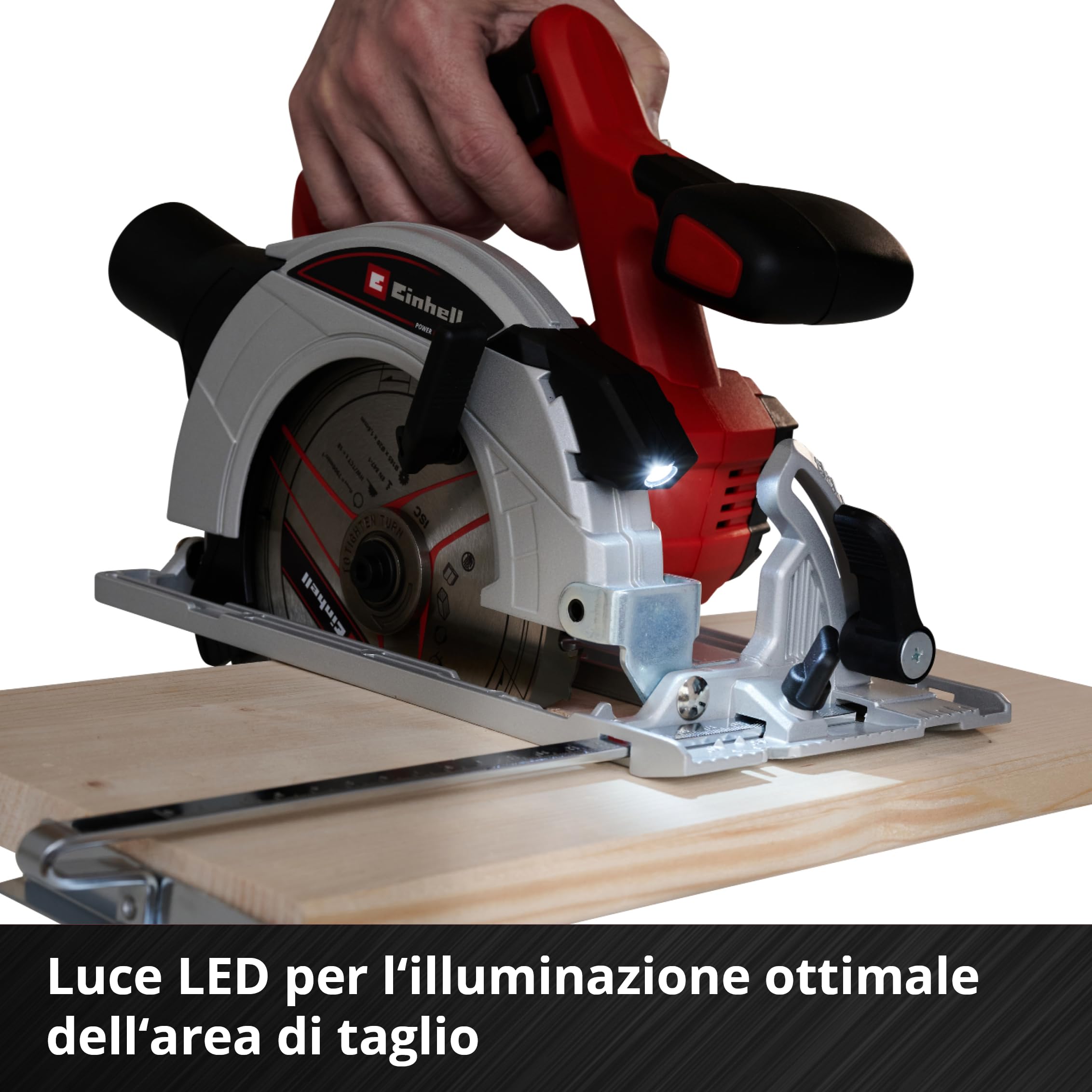 Einhell 4331207 Circolare Fili Te-CS 18/165-1 Li-Solo Power X-Change (Tavolo per Sega Realizzato in Alluminio, Montaggio Semplice Attrezzi, Fornito Senza Batteria o Carico)
