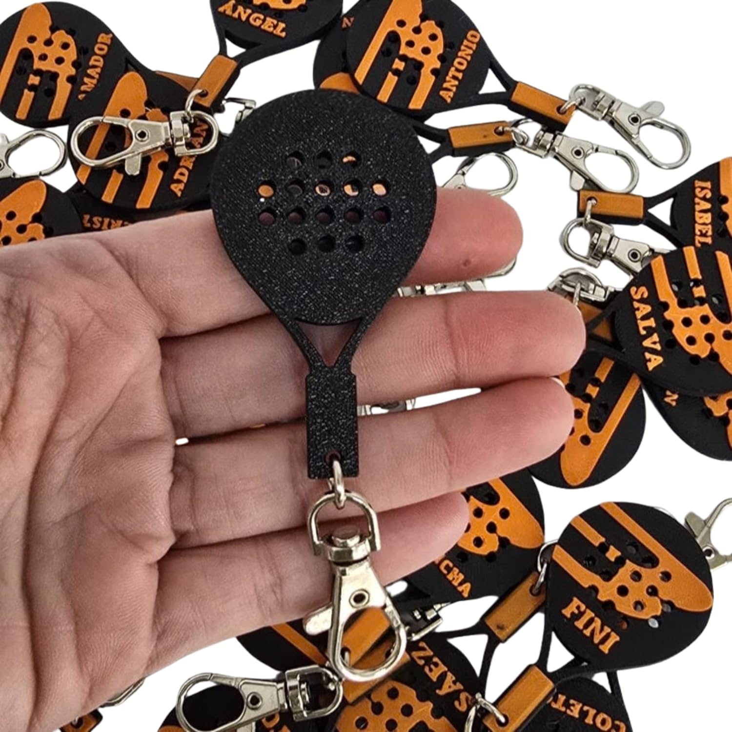 Portachiavi Pádel Personalizzato con Nome - Racchetta da paddle stampata in 3D - Confezione da 5 unità - Regalo ideale per eventi sportivi, per club e atleti. Regali TPMAS