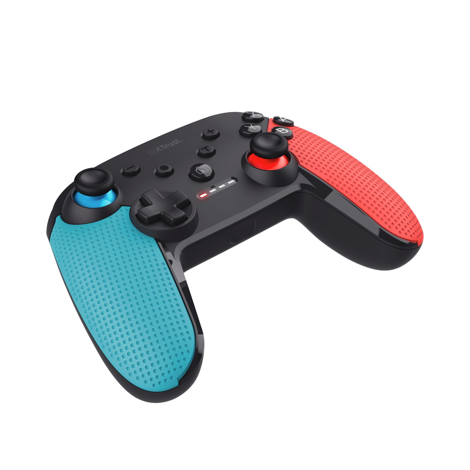 Trust Gaming GXT 1246B Muta Bluetooth Nintendo Switch Controller, Gaming Controller mit Play-and-Charge-Kabel, Dual-Shock-Vibration, 15h Spielzeit, Aufladbarer Akku, für Switch Lite, OLED, Blue Rot