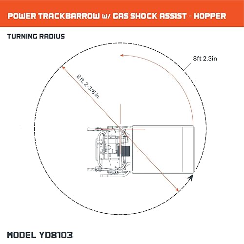 Miniatura 7 de YARDMAX YD8105 Carretilla de pista con asistencia hidráulica, capacidad de 1100 libras, Briggs CR950, 6.5 hp, 208cc