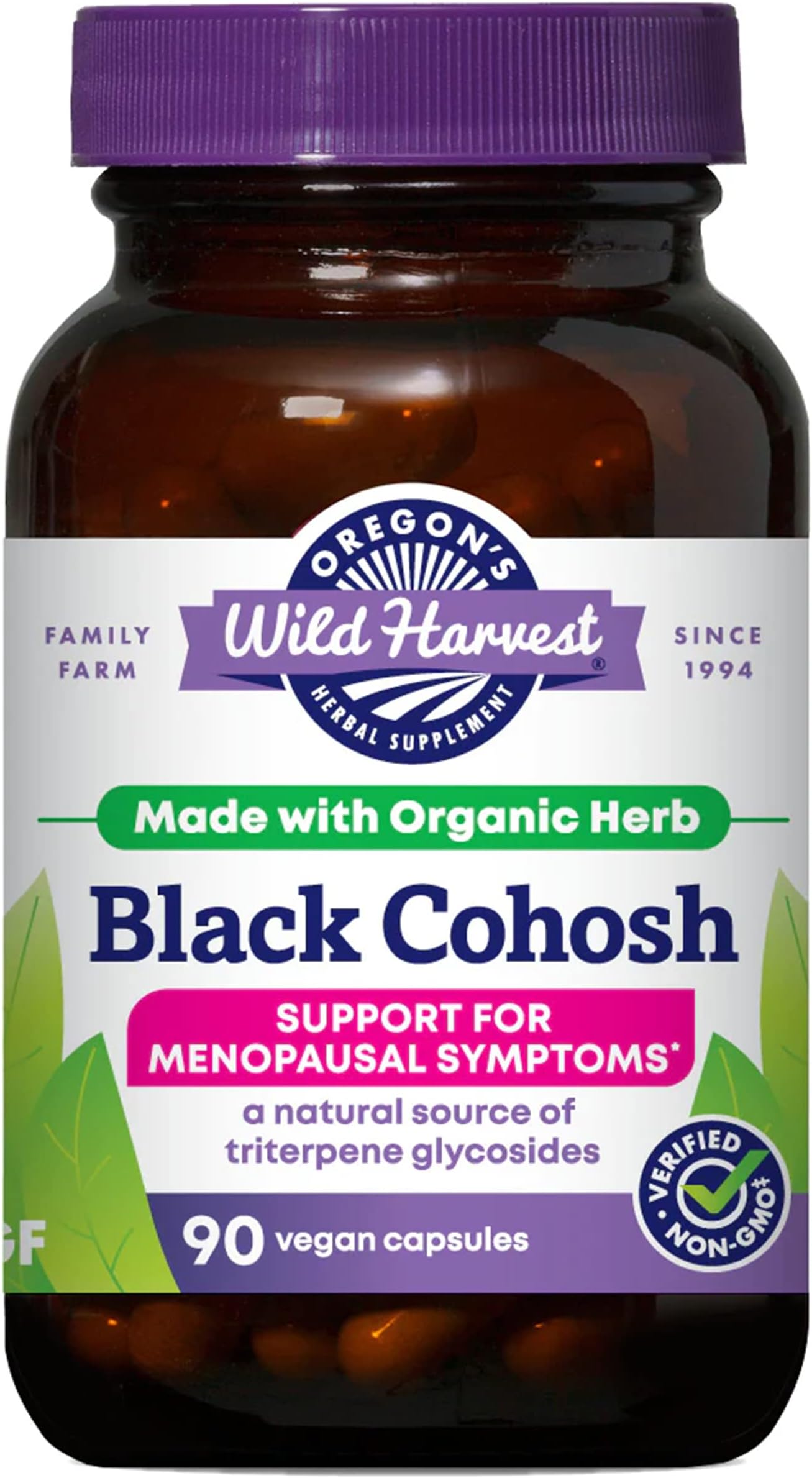 Oregon's Wild Harvest Black Cohosh Organic Herbal Supplement, 90 Count