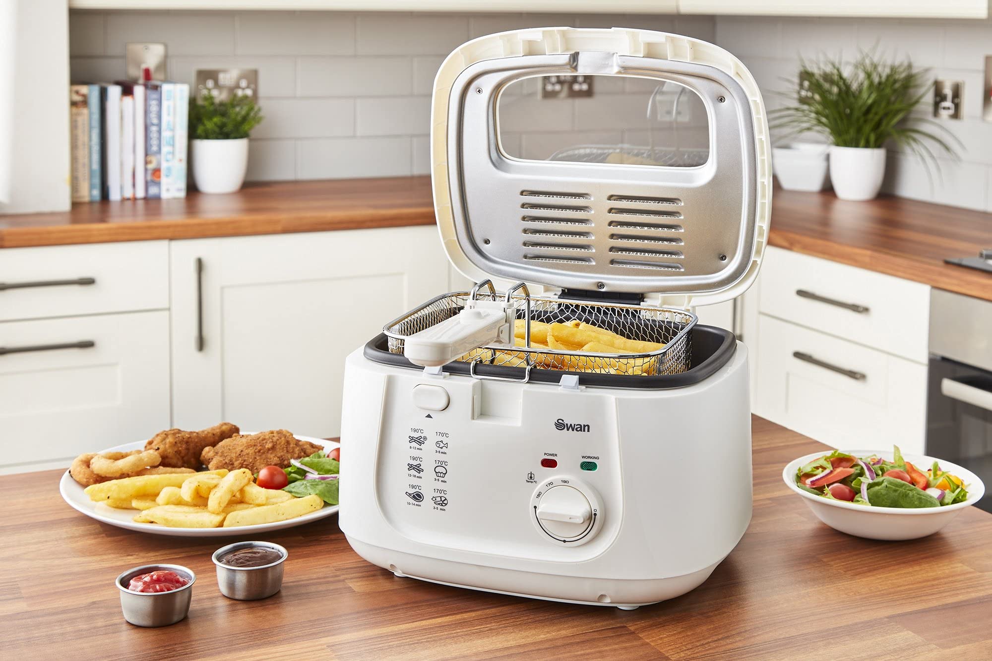 Swan SD6080N 2.5 Litre Deep Fat Fryer with Viewing Window, Easy Clean