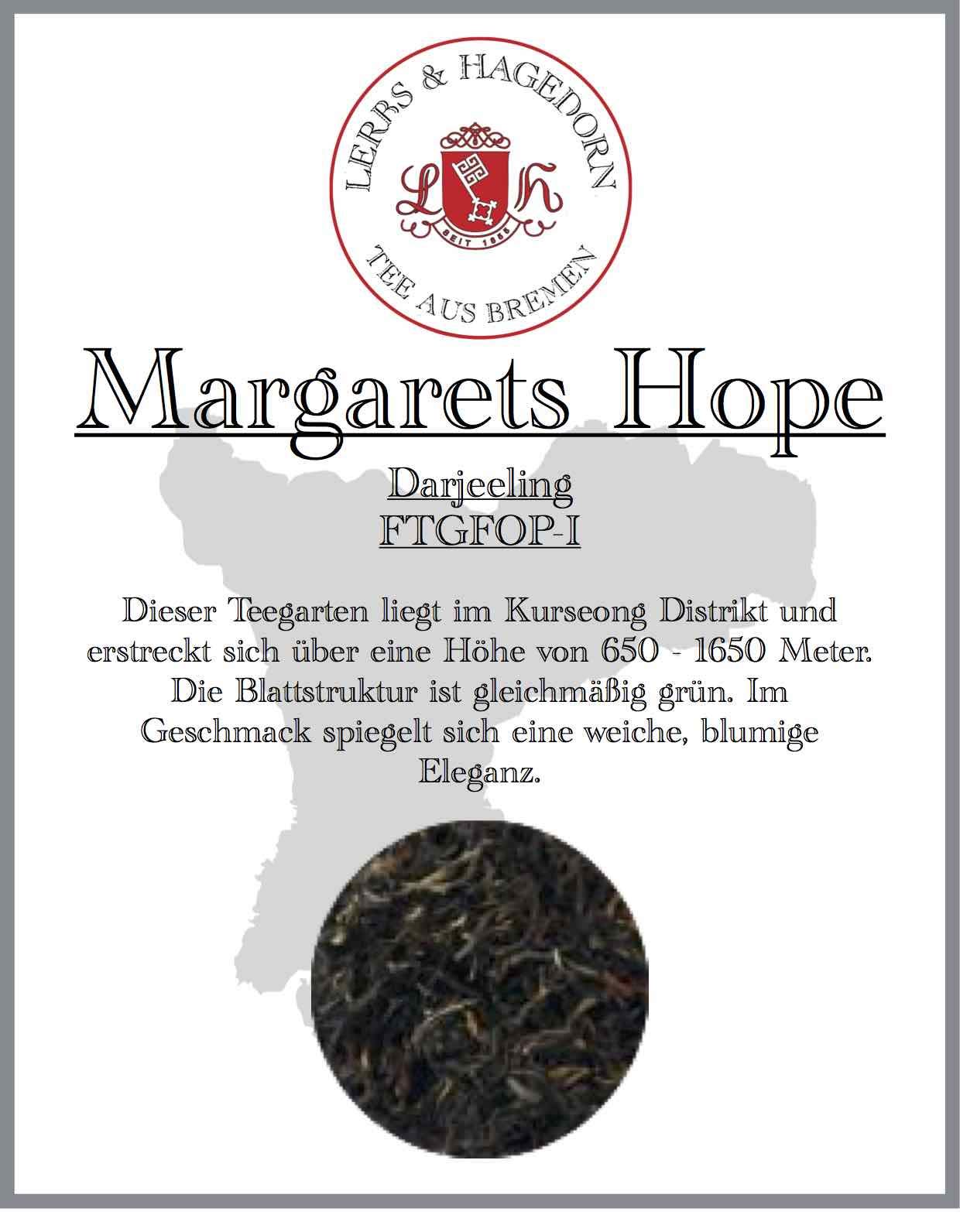 Lerbs & Hagedorn, Darjeeling Tee FTGFOP I Margarets Hope first flush| Weich, Blumig, Elegant 1kg (ca. 82 Liter) Gleichmäßig Grüne Blattstrucktur