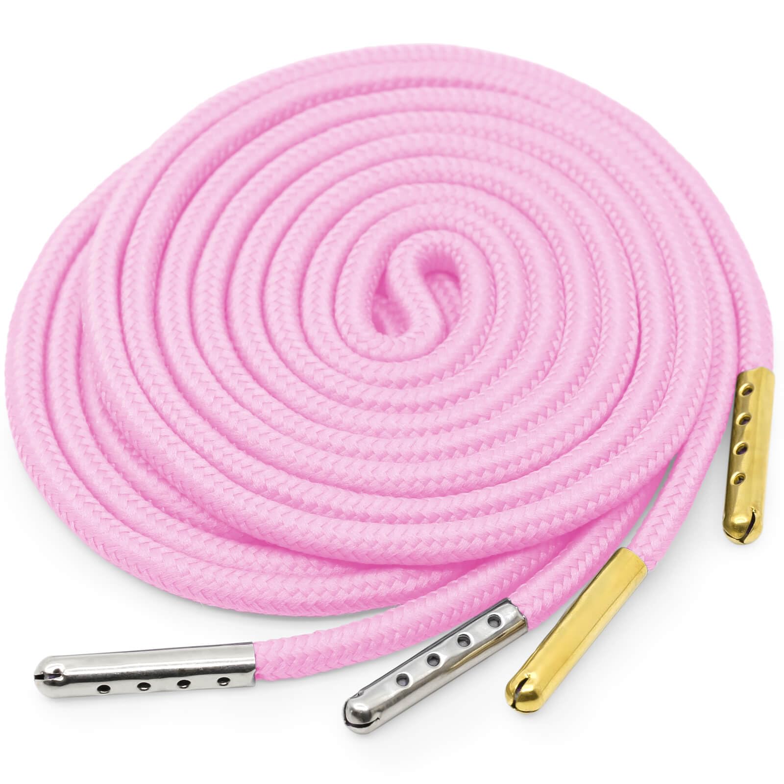 YJRVFINE Athletic Round Shoe Laces: 2 Pairs Sports Shoelaces with Metal Tips for Sneakers