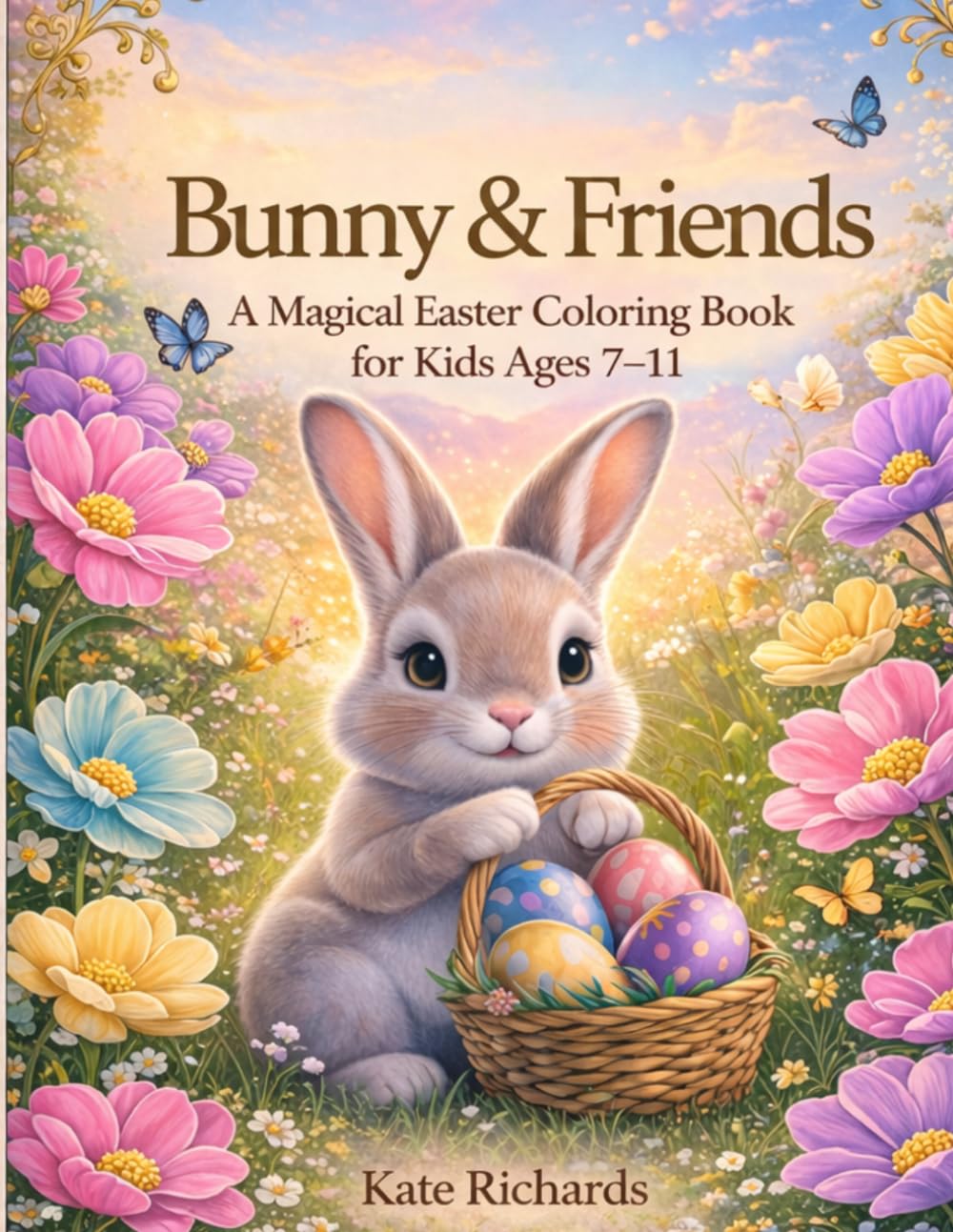 Bunny & Friends: A Magical Easter Coloring Book for Kids Ages 7–11