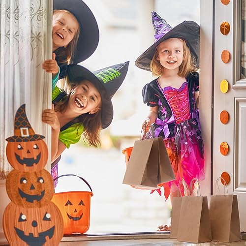 Miniatura 9 de METRONIC Bolsas de regalo de papel de 8 x 4.25 x 10.5 pulgadas, 100 bolsas de papel marrón con asas a granel, bolsa de papel kraft para pequeñas