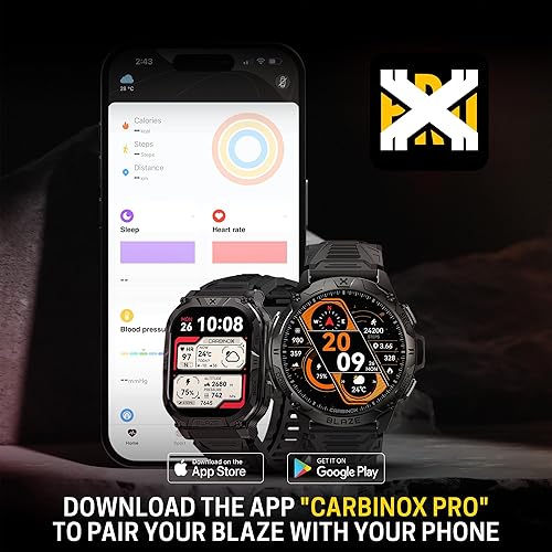 Miniatura 9 de CARBINOX Blaze Smart Watch Ultimate Pack con GPS, resistente rastreador de fitness resistente al agua IP69K, compatible con Android e iOS, más de