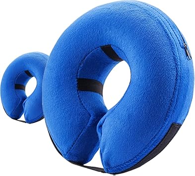 2 Packs Blue Large and X-Small Soft Cone Collar After Surgery - Inflatable Cone Collar for Cats - Inflatable Donut Collar for Dogs Neck - Elizabethan Collar for Dogs Recovery - Alternative to Cone