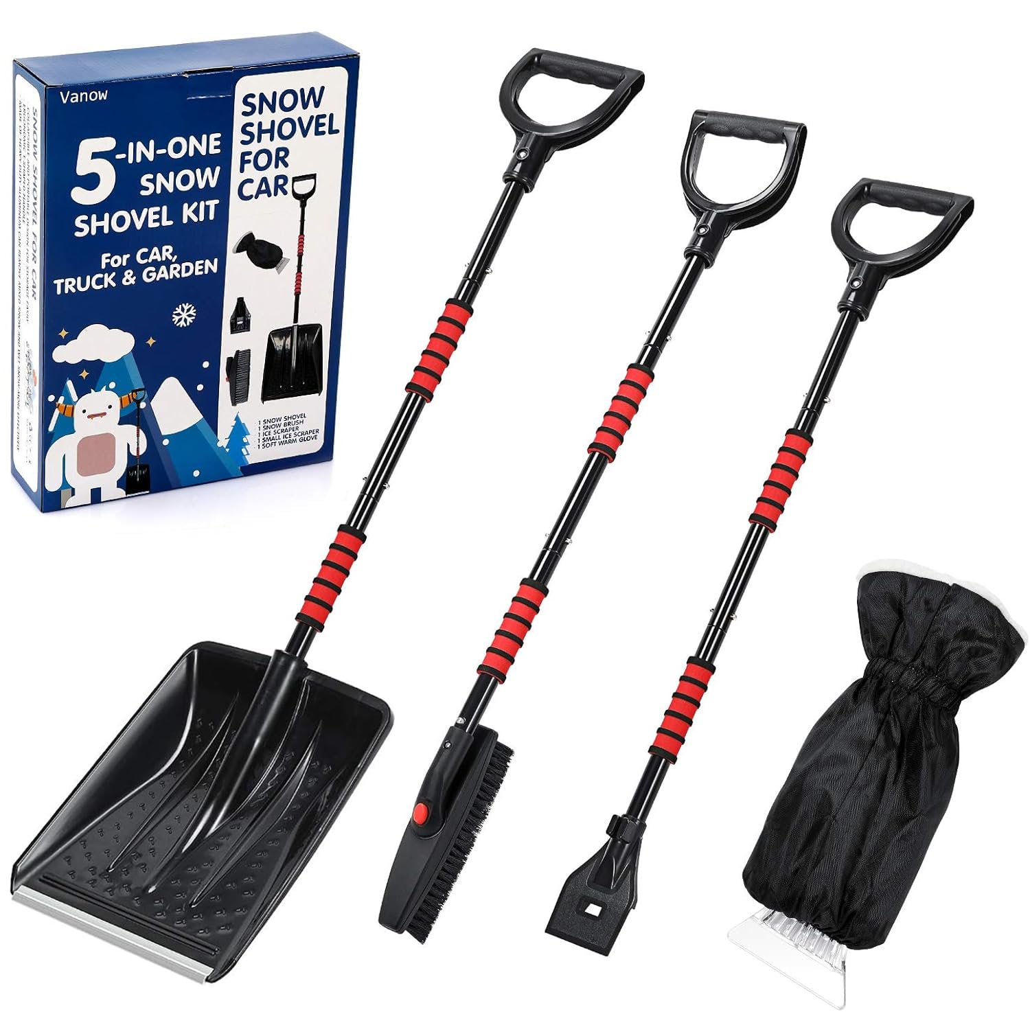 Mibor 5-in-1 Snow Shovel Kit