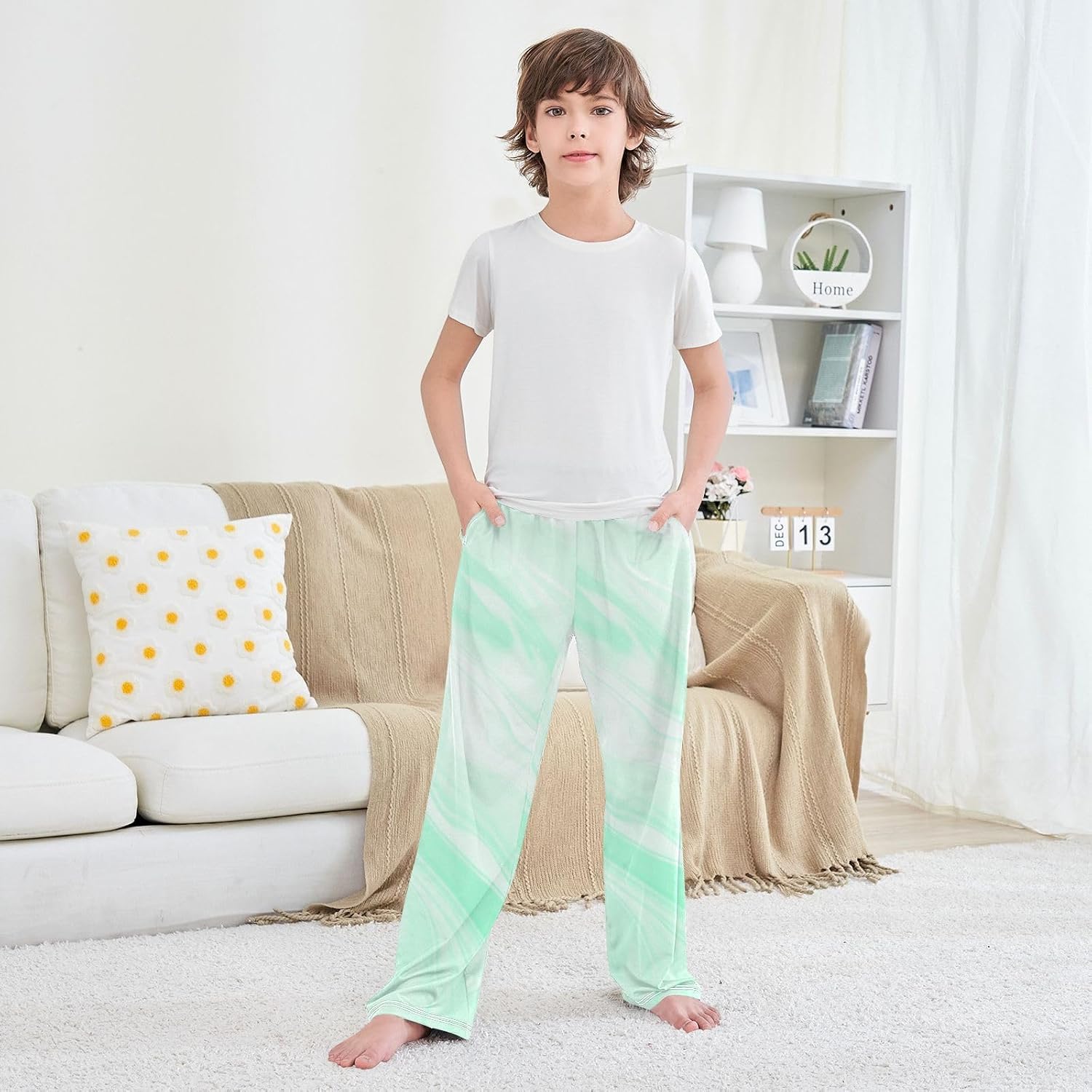 Marble Super Soft Pajama Lounge Pants with Pockets Elastic Waist Long Sleepwear Pajama Bottoms for Christmas