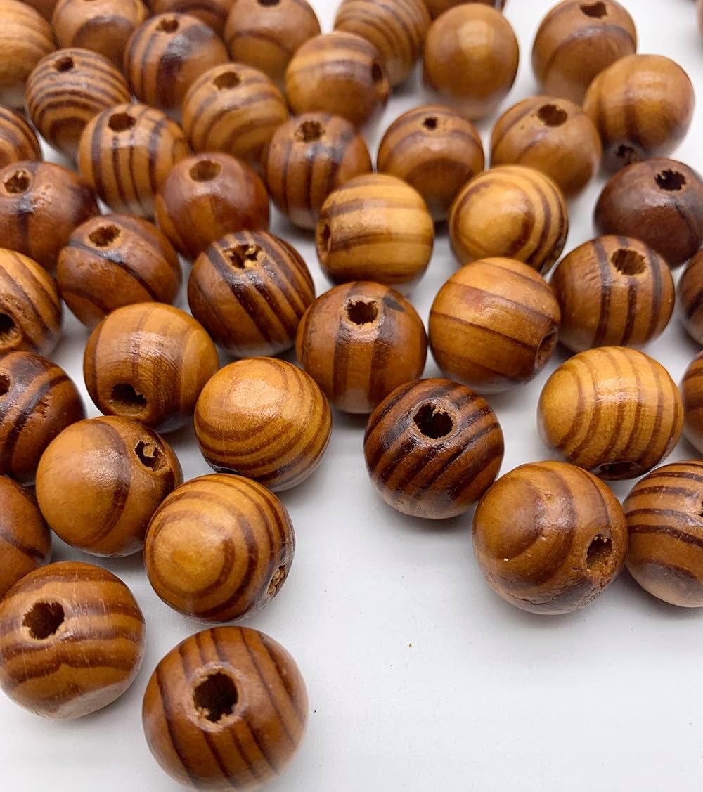 300Pcs 16mm Natural Round Wooden Spacer Beads Colorful Wood Beads Handmade Polished Bead for Home Decor DIY Crafts Bracelet Necklace Ornament Supplies - Image 5