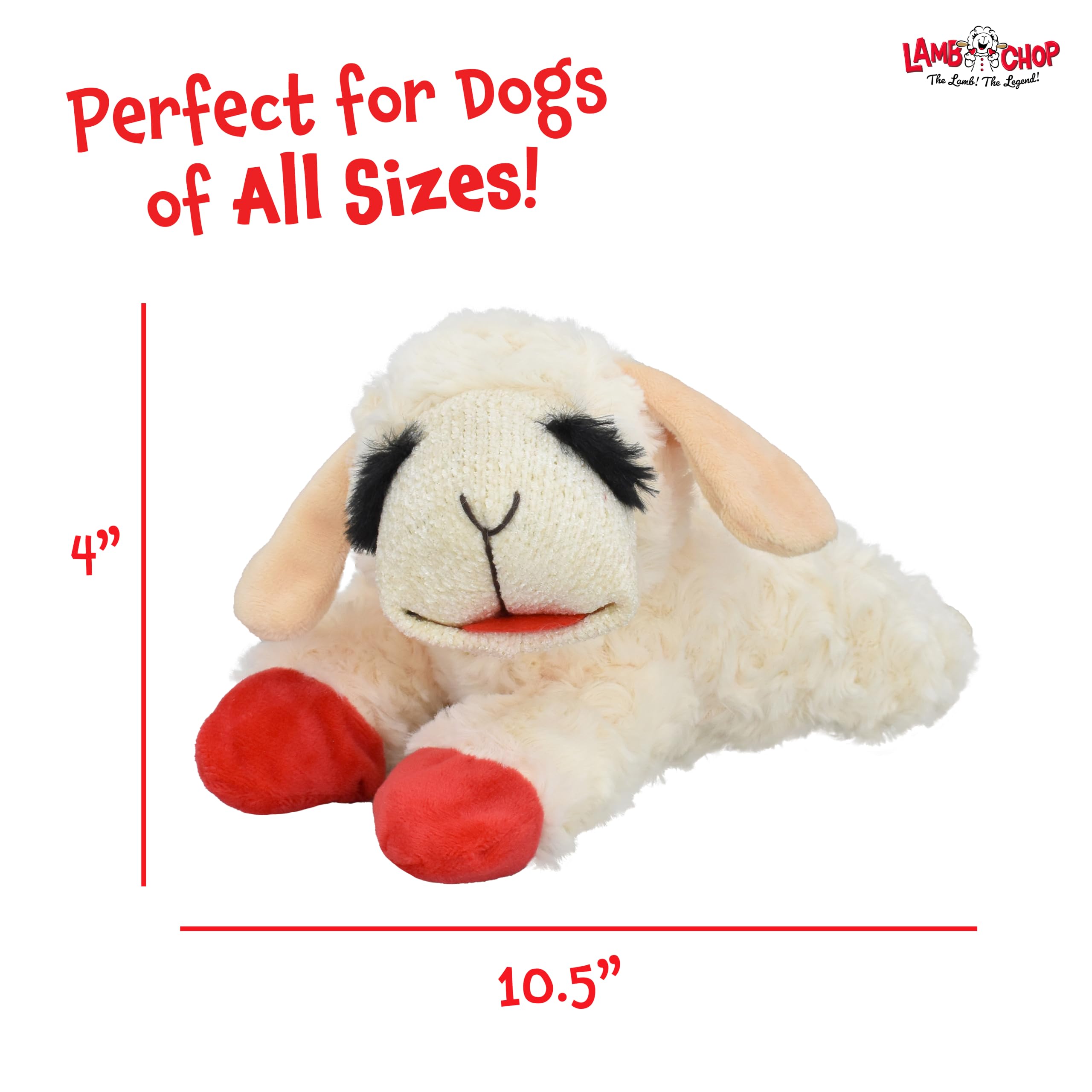 Multipet Lambchop biały/jasnobrązowy pies zabawka miękka bezpieczna pluszowa przytulanka piszcząca interaktywna zabawa zabawa gry dla małych średnich ras - 25 cm