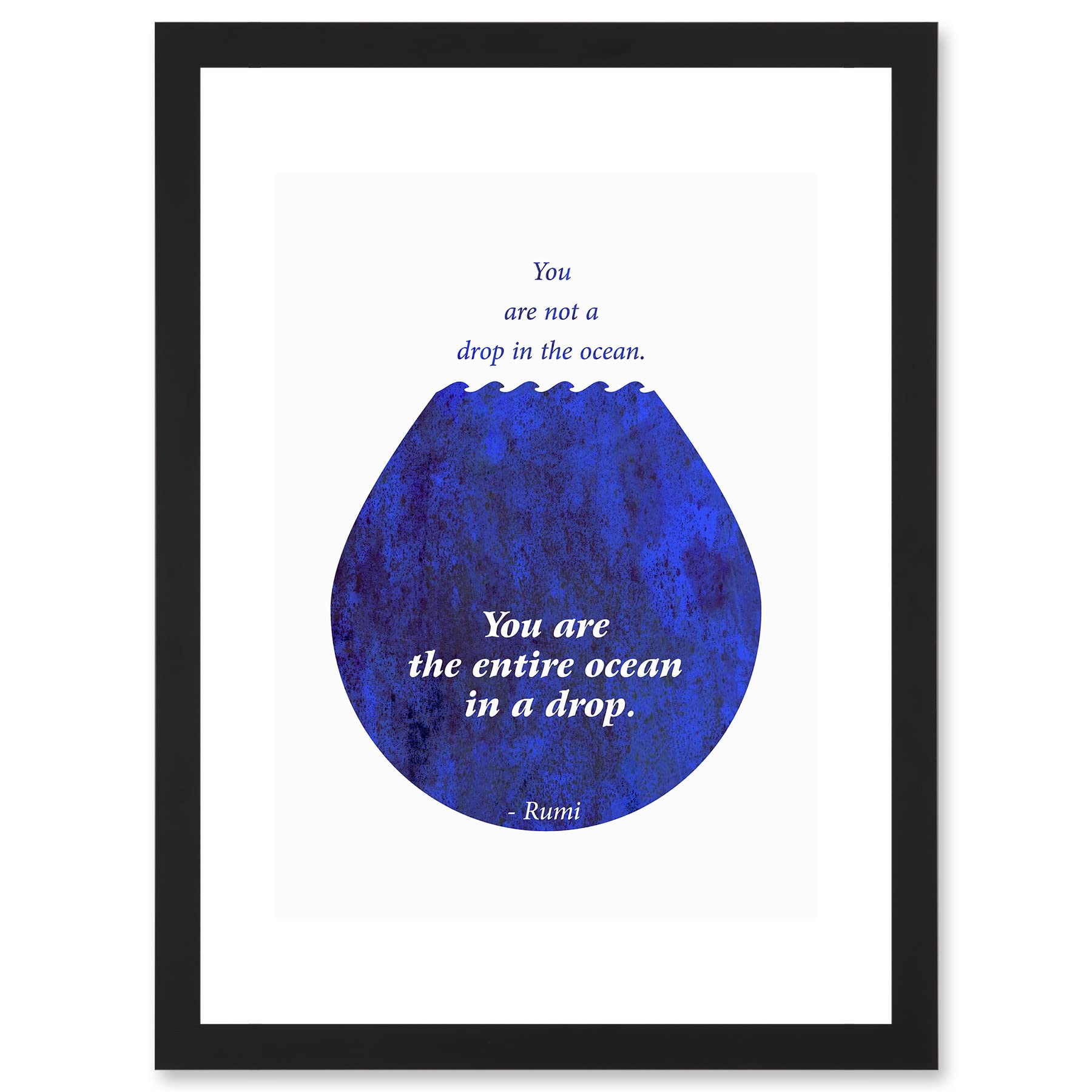 Artery8 Framed Wall Art Print - "You Are Not A Drop" Quote - Black Frame