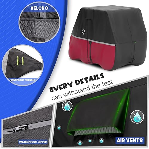 Miniatura 6 de Funda impermeable para carrito de golf, tela resistente de grado marino, universal para la mayoría de las marcas de 22+24+2 pasajeros Yamaha, Honda,