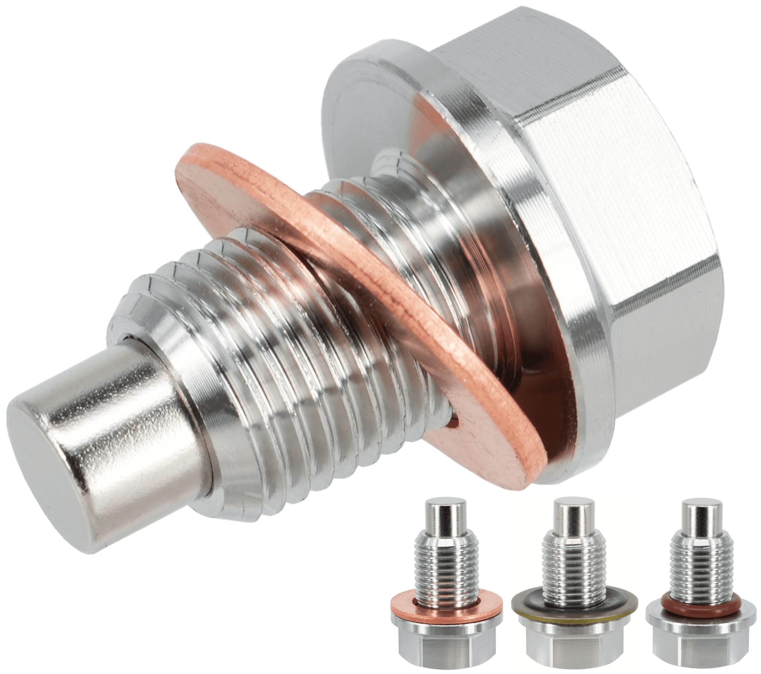 Dsnaduo 1PC 1/2" x20 Stainless Steel Magnetic Engine Oil Drain Plug Fit Buick Chevrolet Chrysler Ford Dodge GMC Selector Models & Harley-Davidson