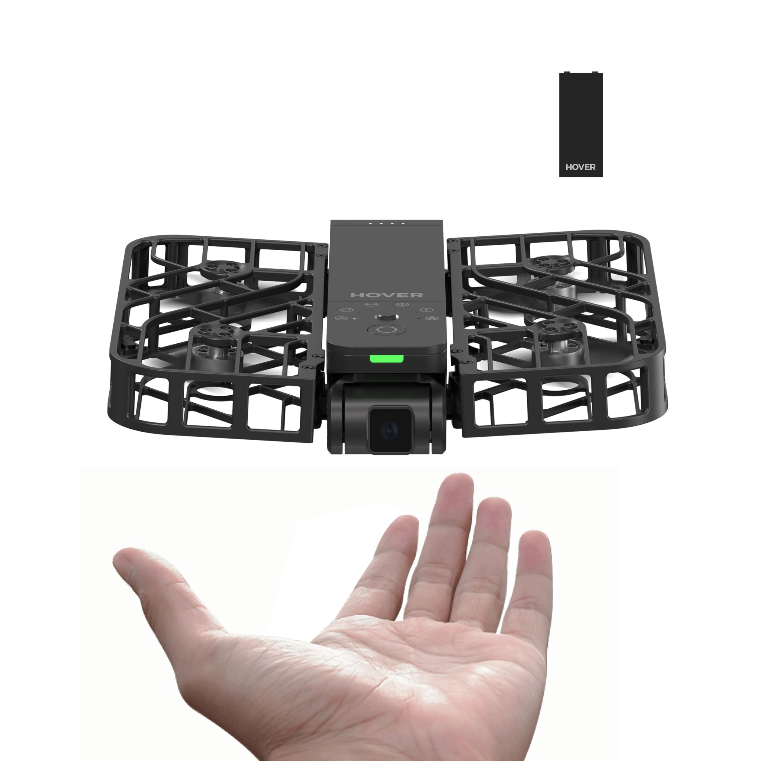 HOVERAir X1 - Samolotowa kamera, dron o kieszonkowych rozmiarach, nagrywanie wideo HDR, start z dłoni, inteligentne trasy lotu, sterowanie bez użycia rąk - czarny (Kombinacja)