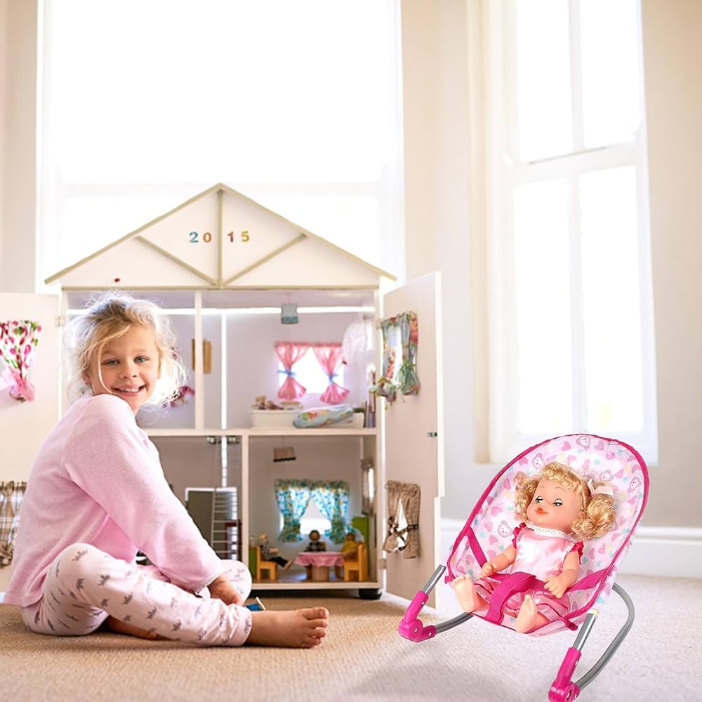 Amazon.co.jp: 人形用ベビーカーセット ミニチュア 赤ちゃん人形用