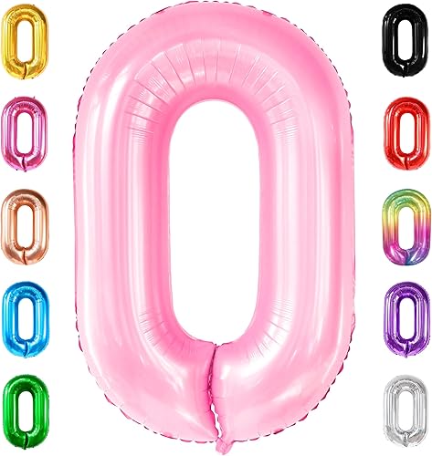 KatchOn, Globo de color rosa claro de 40 pulgadas - Globos rosa claro Globo cero, decoraciones de fiesta rosa claro Decoraciones de cumpleaños