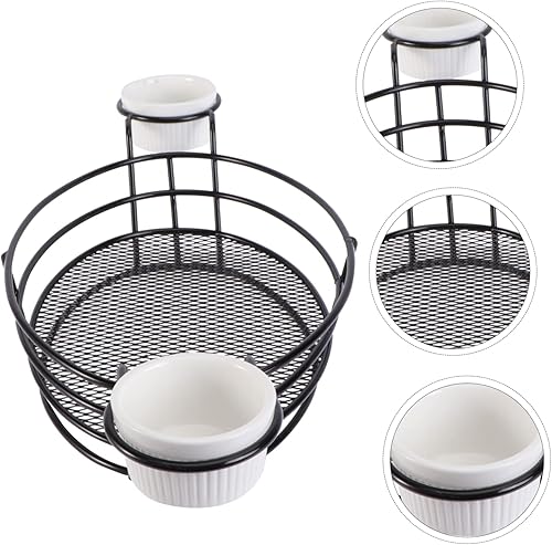 Miniatura 9 de Cabilock 1 juego de patatas fritas con patatas fritas de pescado y patatas fritas, soporte de metal para aperitivos, estante para servir aperitivos