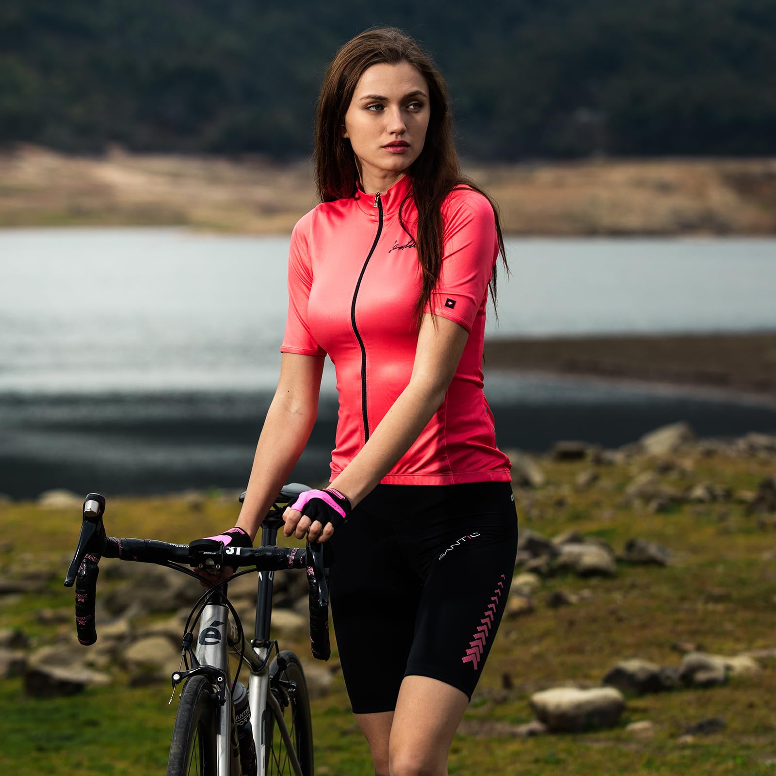 Santic Culote Ciclismo Mujer Corto Culote Bicicleta para Mujer Pantalon Corto Ciclismo-5048