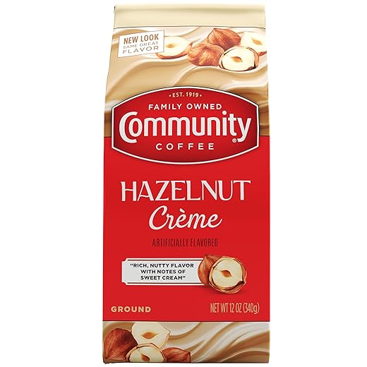 Community Coffee Hazelnut Creme Flavored 12 Ounce, Medium Roast Ground Coffee, 12 Ounce Bag (Pack of 1)