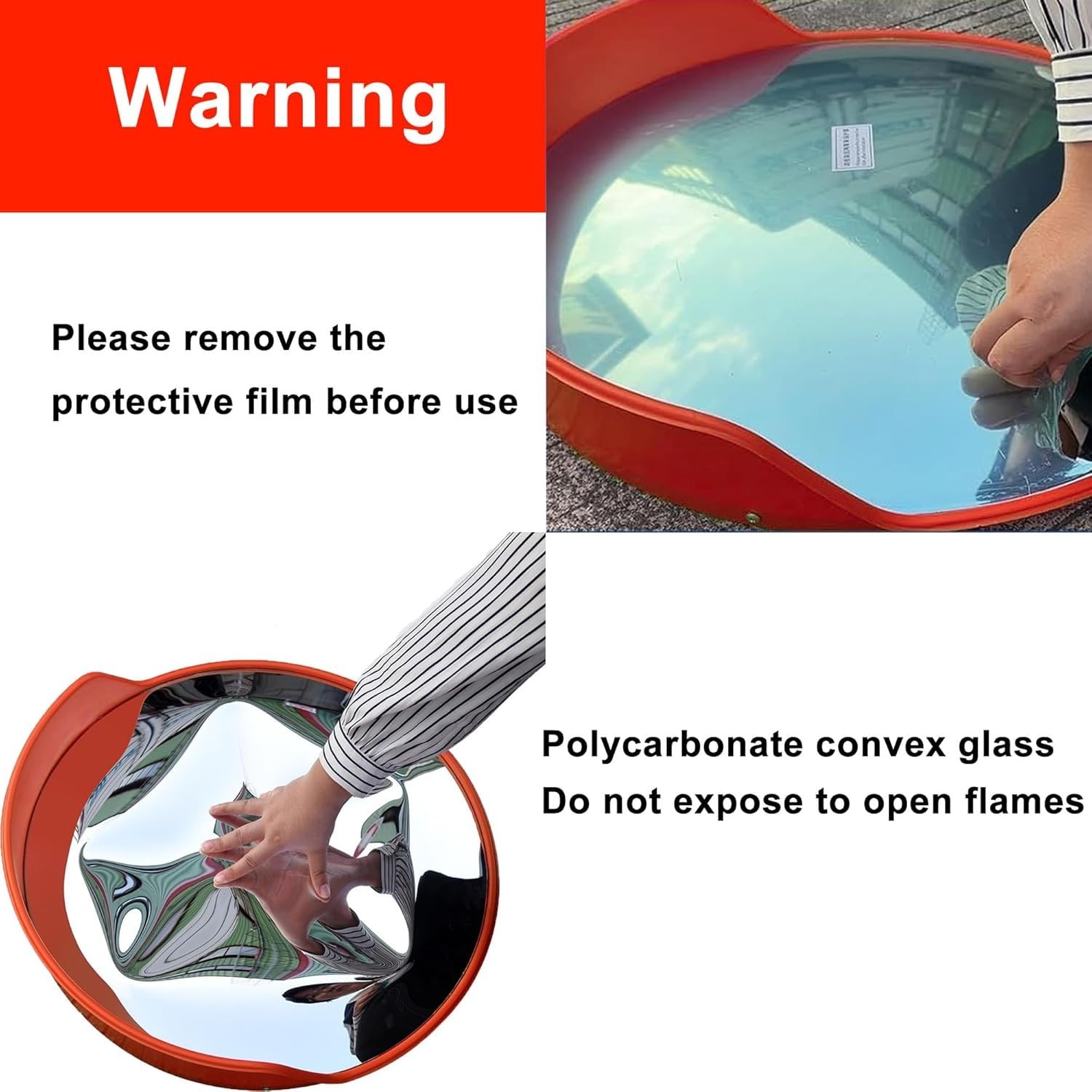 Miroir Convexe 80cm ZincOrange – Miroir De Sécurité Pour Angle Mort, Parking, Garage Et Entrepôt – Utilisation Intérieure & Extérieure