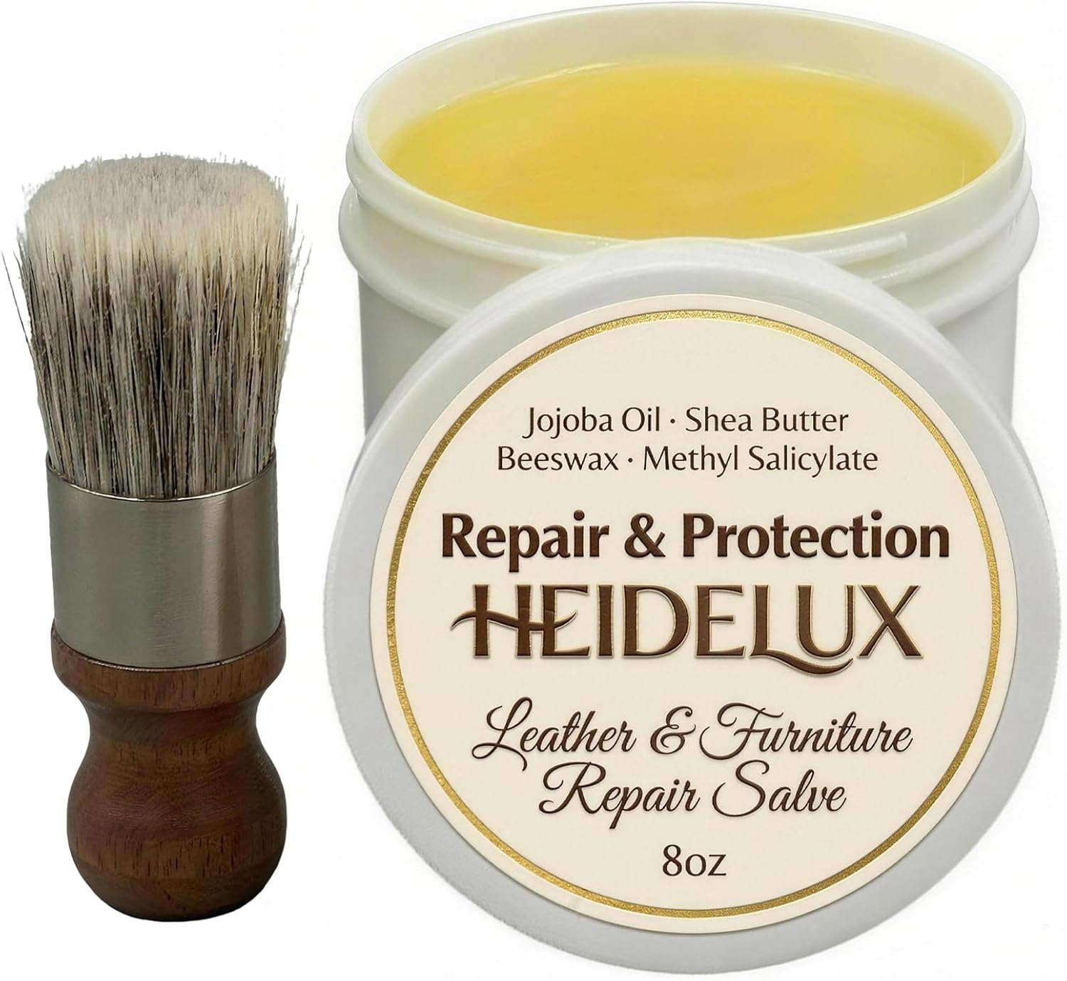 Leather Restoration Cream - Repairs Scratches, Scuffs, Fading & Worn Spots - with Shea Butter, Jojoba, Avocado & Beeswax - Fast-Drying, Non-Staining, No Sticky - Residue Care Kit (1pc)