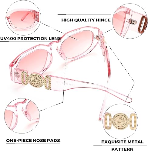 Miniatura 4 de FEISEDY Gafas de sol rectangulares retro de moda para mujer y hombre, estilo vintage de los años 90, pequeñas gafas de sol cuadradas estrechas B2322