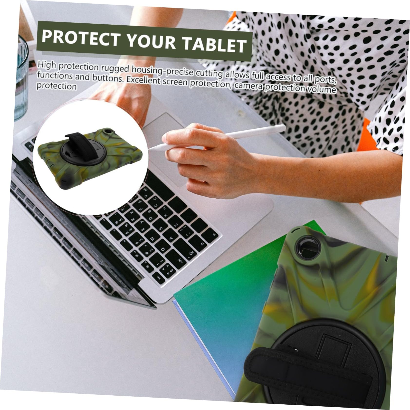 custodia protettiva copertura della tavoletta custodia protettiva per tablet cinghie custodia in silicone per tablet custodia per alla moda staffa tracolla ruotare PC