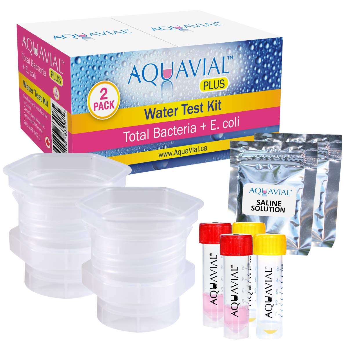 Buy AquaVial Plus Water Testing Kits 2 in 1 for Bacteria Biofilm Fungi & E. Coli and Coliform