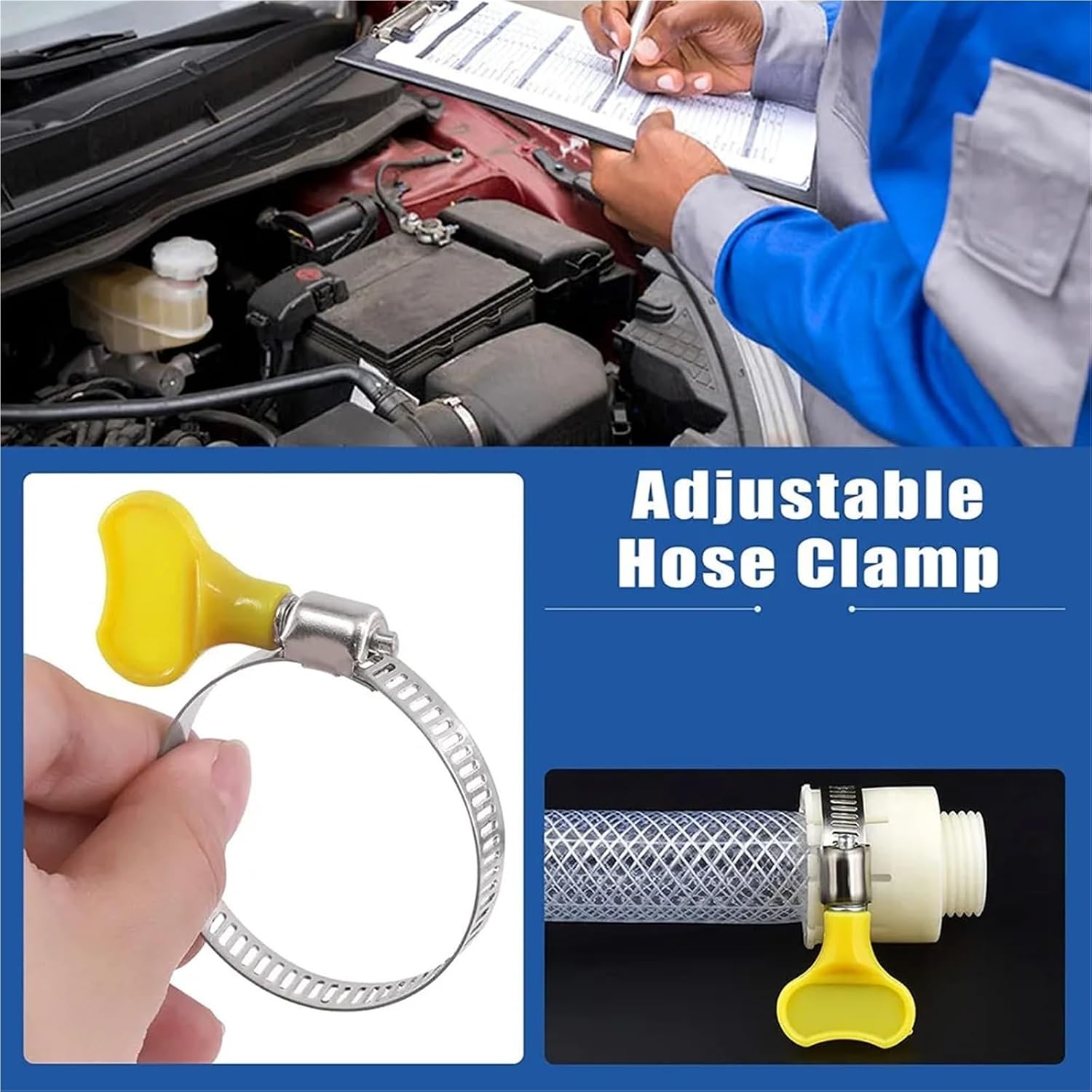 76 Pcs Adjustable 8-44MM Series Pipe Clamps Combination Kit Stainless Steel Worm Gear Hose Clamp With Plastic Handle