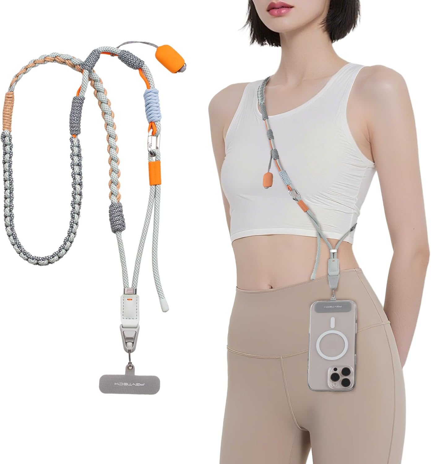 PGYTECH LinkGo Phone Strap Crossbody, Anti Theft Quick Release, Adjustable Phone Lanyard with Lens Cloth for iPhone & Android