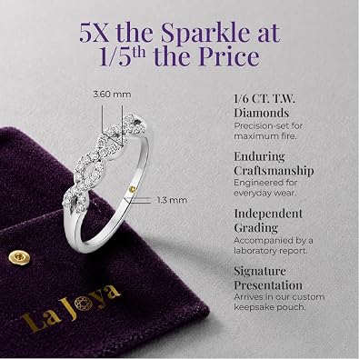 Infinity Diamond Rings for Women | Solid 10K White and Yellow Gold Lab Grown Diamond Wedding Band and Diamond Anniversary Ring | 1/4-1/2 Carat Certified GH VS/SI Diamond Ring
