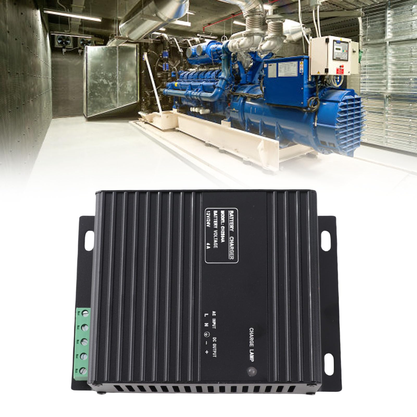 Jiawu Ładowarka Akumulatora, 12 V 24 V 4 A Aluminiowa Obudowa Wodoodporna, Uszczelniona żywicą epoksydową Ładowarka z Generatorem Diesla Inteligentna z Szerokim Napięciem AC80 275 Wskaźnik LED dla