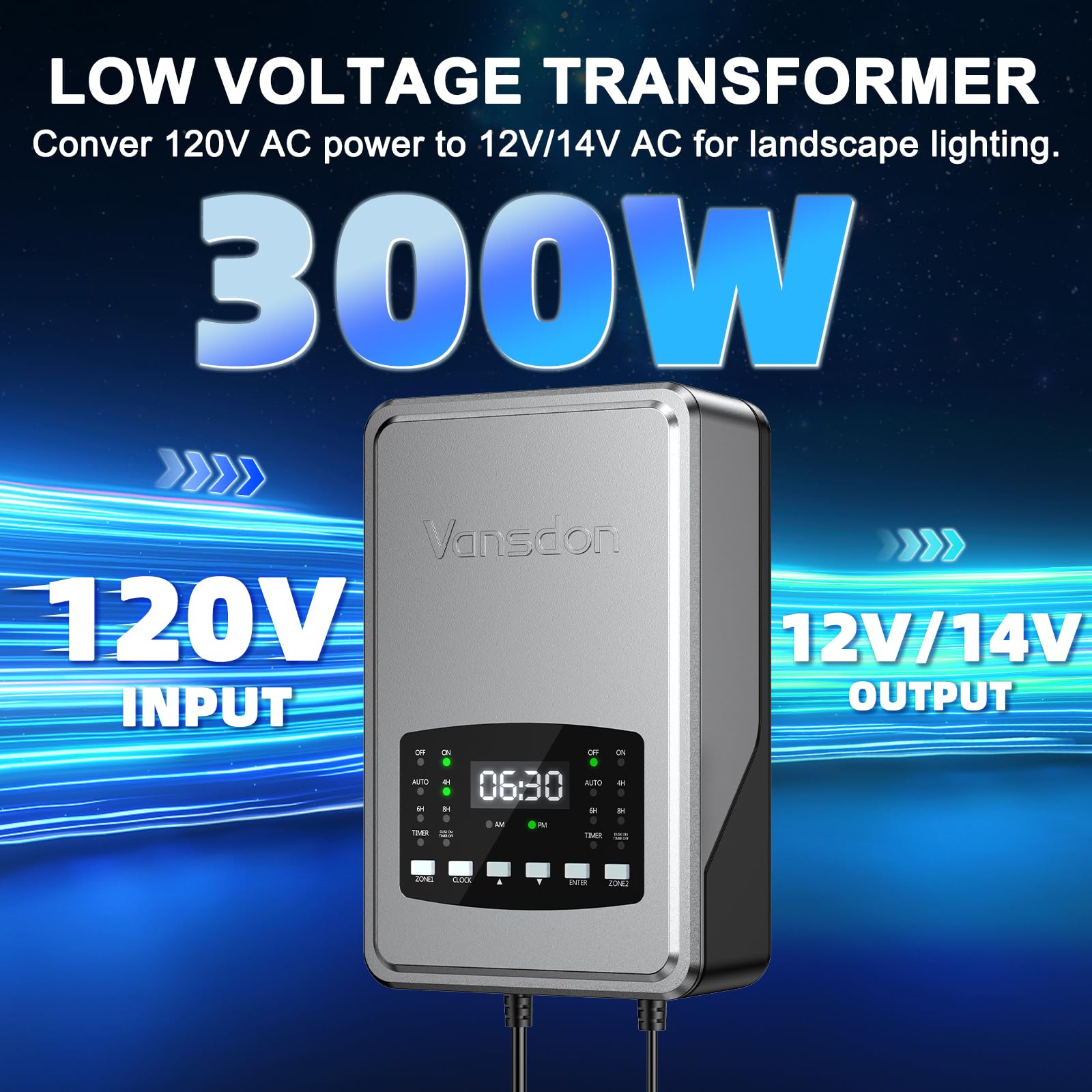 Vansdon Low Voltage Transformer - 2 Zone LED Lighting -2